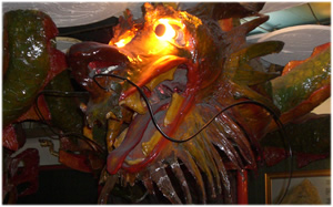 Dragon suspended from ceiling